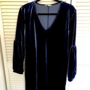 Madewell Navy blue velvet dress